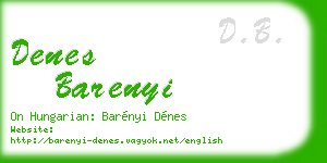 denes barenyi business card