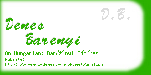 denes barenyi business card